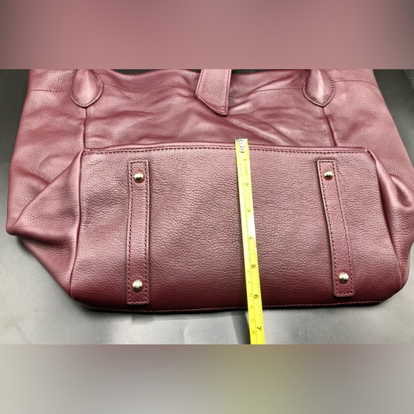 Dooney & Bourke Belvedere Logo Lock Tote Burgundy Pebbled Leather Maroon Red - Picture 11 of 16